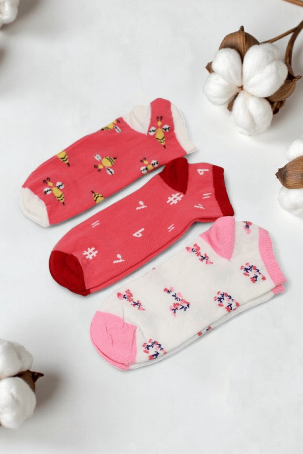 Berka 3'lü Kız Çocuk Patik Çorap (11-12 Yaş) 9508-4