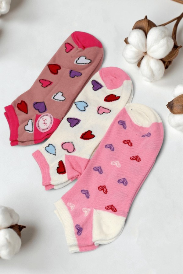 Berka 3'lü Kız Çocuk Patik Çorap  (11-12 Yaş) 9512-1