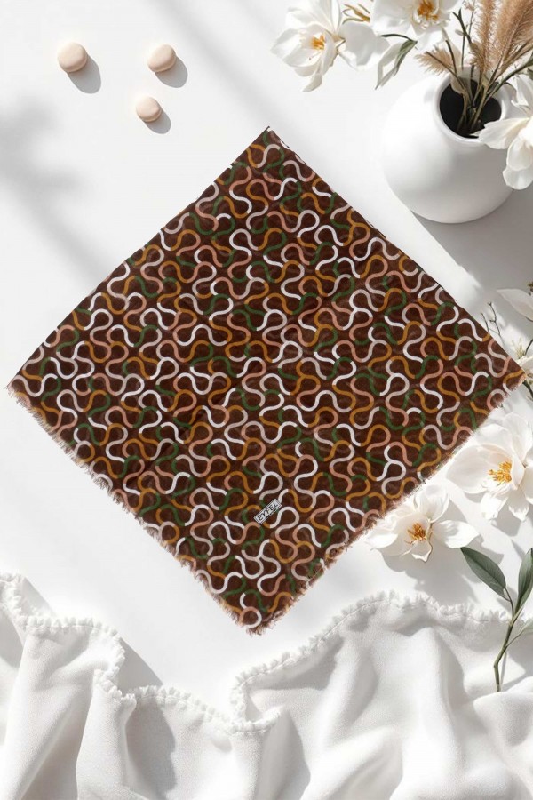 Desenli Flamlı Eşarp 6500-1