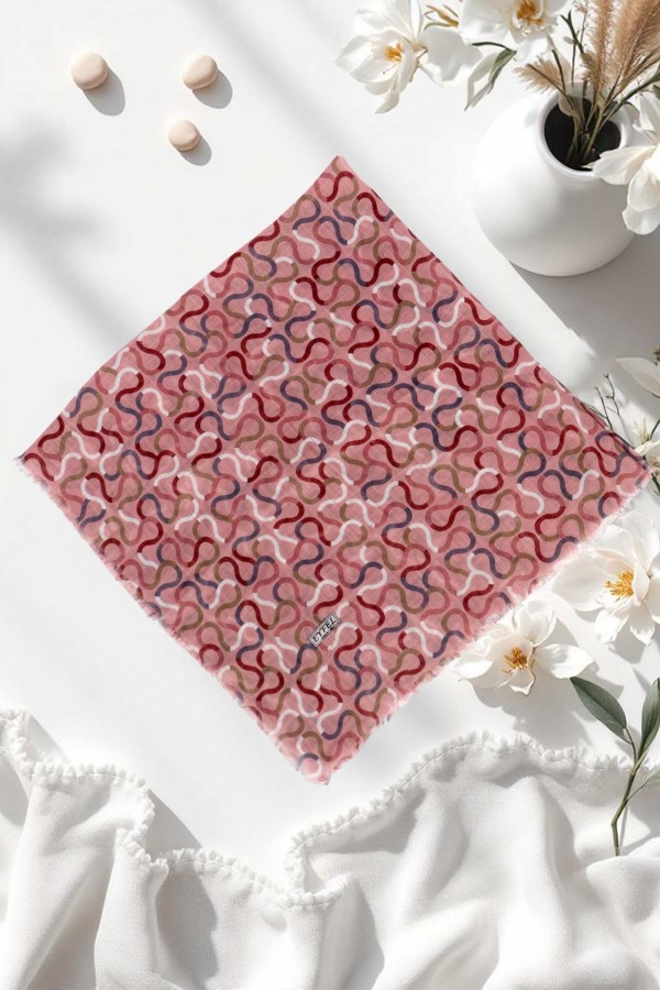 Desenli Flamlı Eşarp 6500-11