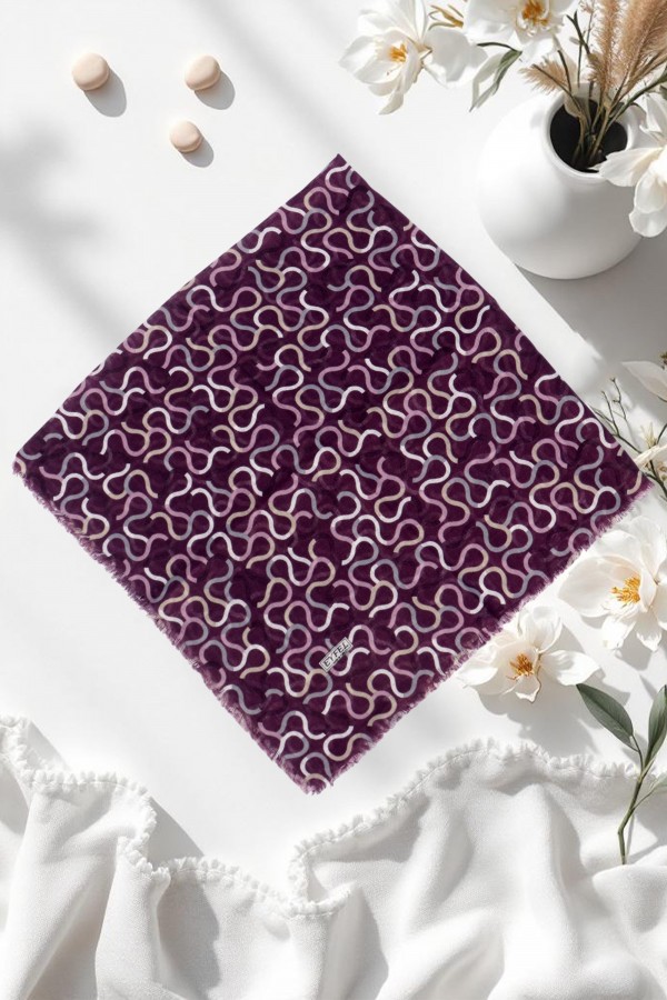 Desenli Flamlı Eşarp 6500-13