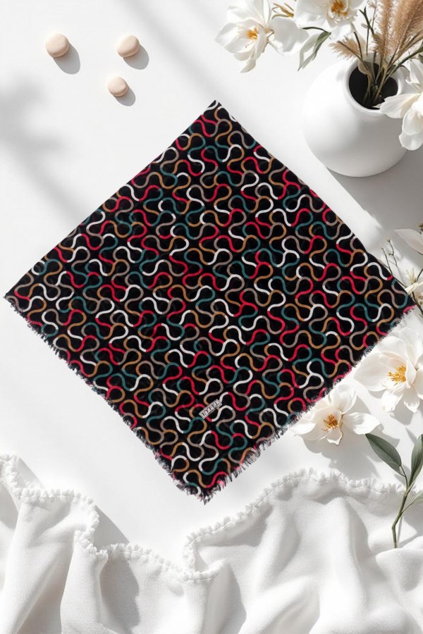 Desenli Flamlı Eşarp 6500-14