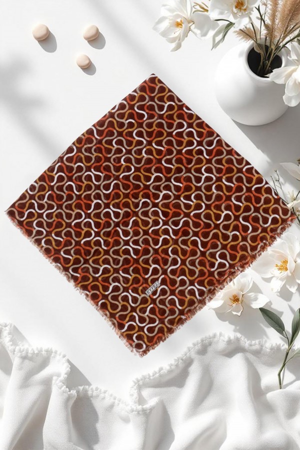 Desenli Flamlı Eşarp 6500-16