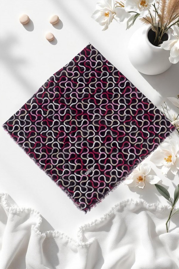 Desenli Flamlı Eşarp 6500-2