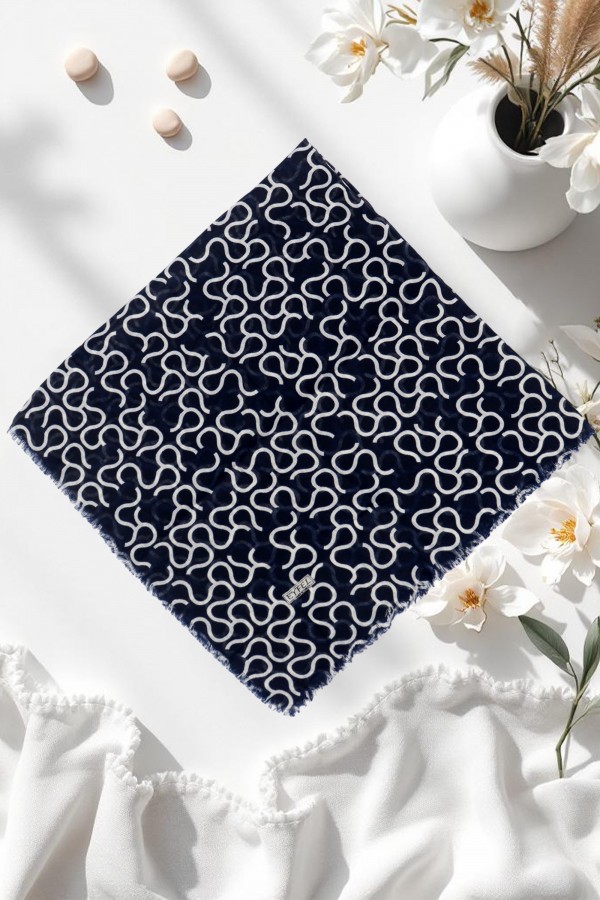 Desenli Flamlı Eşarp 6500-4