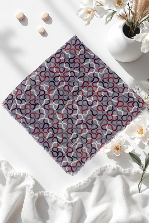 Desenli Flamlı Eşarp 6500-5