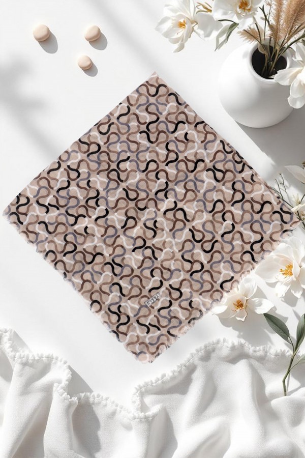 Desenli Flamlı Eşarp 6500-6