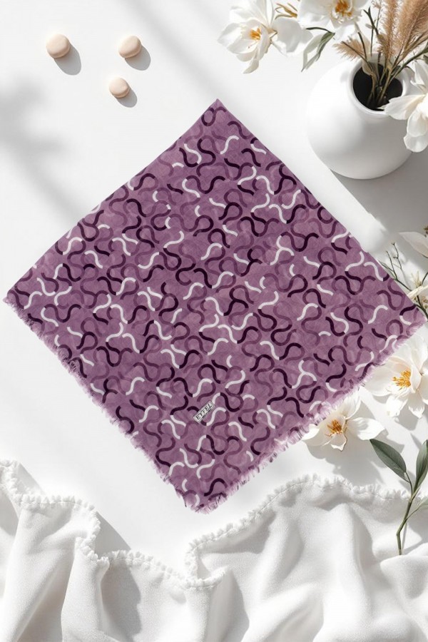 Desenli Flamlı Eşarp 6500-8