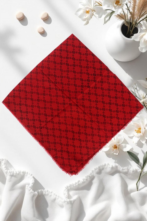 Desenli Flamlı Eşarp 6401-12