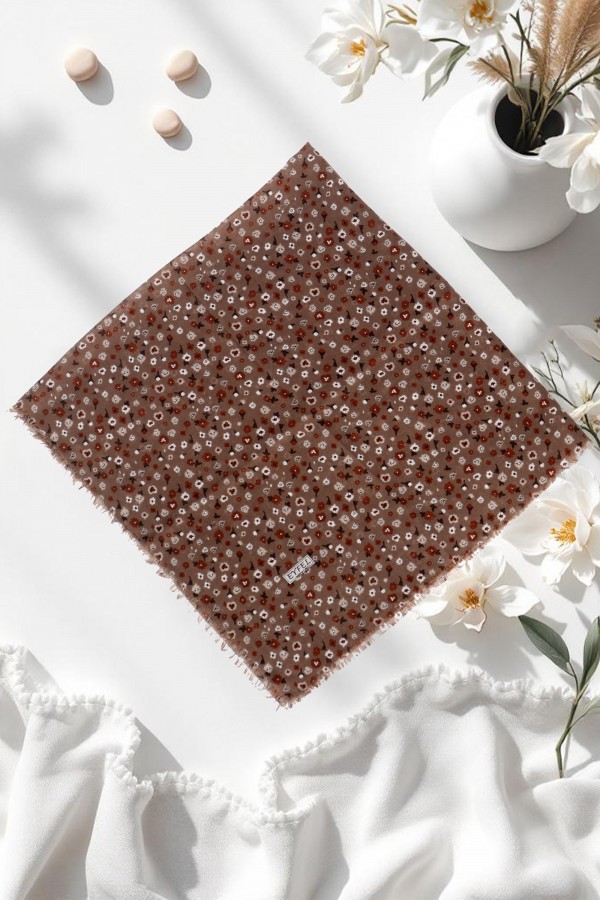 Eyfel Desenli Flamlı Eşarp 6501-12