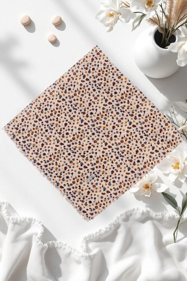 Eyfel Desenli Flamlı Eşarp 6501-15