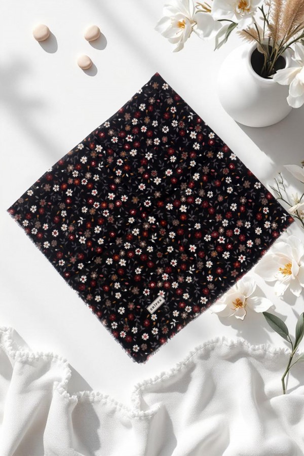 Eripek Desenli Flamlı Eşarp 6502