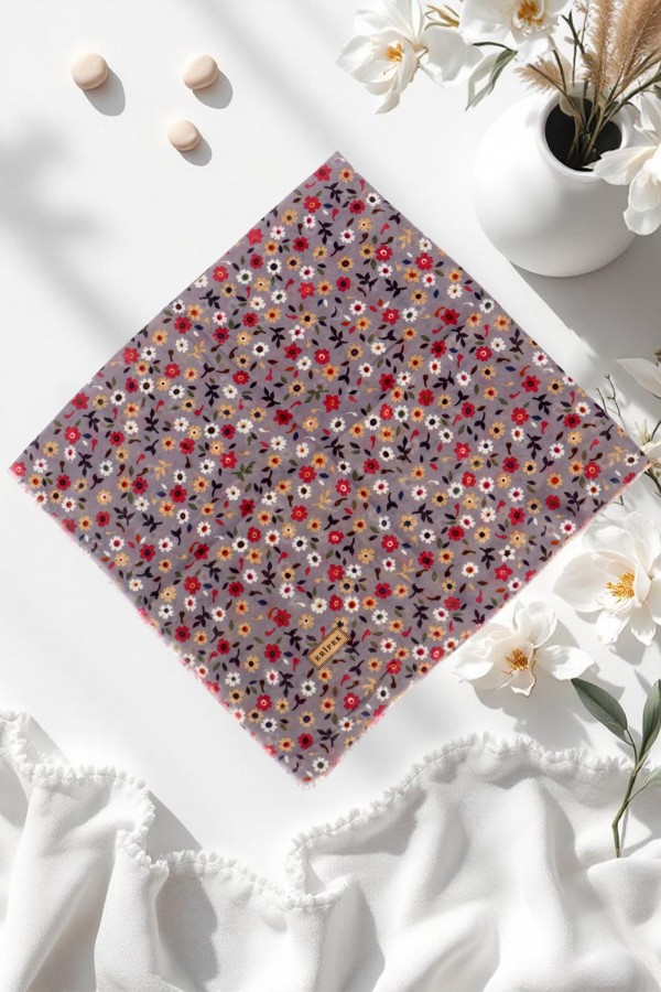 Eripek Desenli Flamlı Eşarp 6502-10