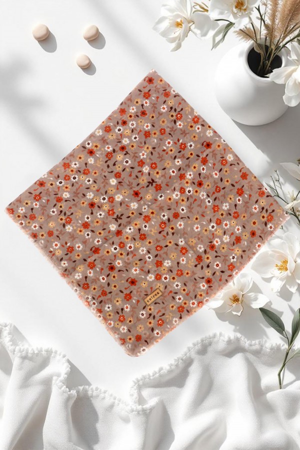 Eripek Desenli Flamlı Eşarp 6502-17