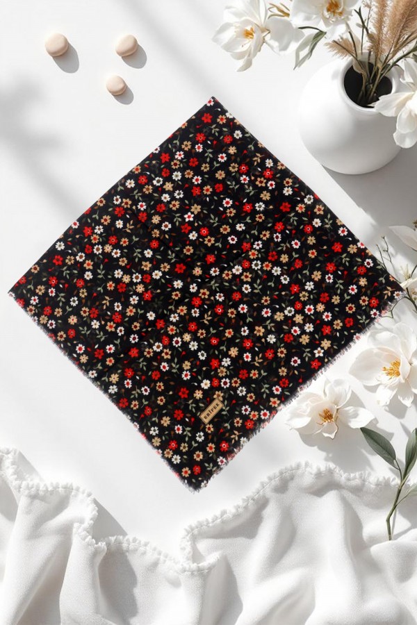 Eripek Desenli Flamlı Eşarp 6502-23