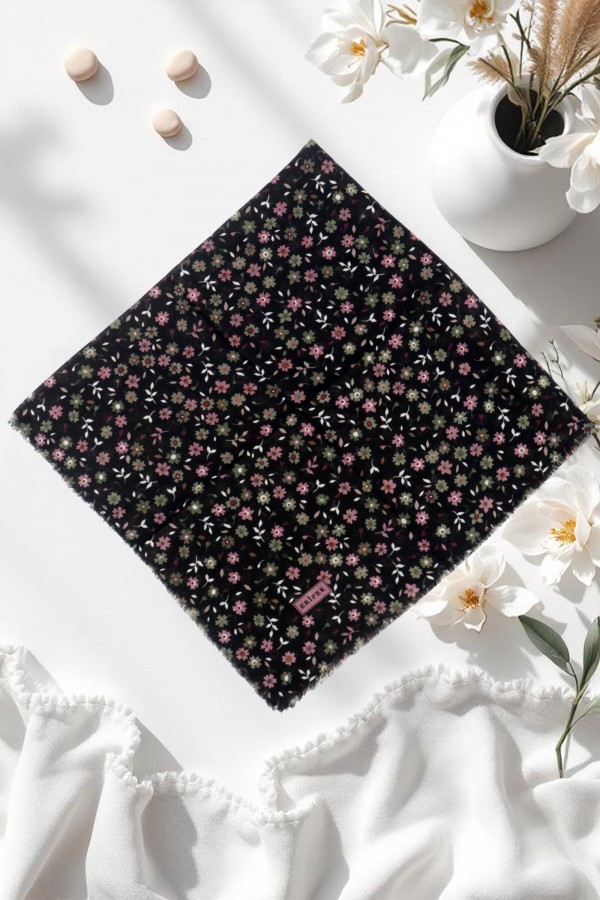 Eripek Desenli Flamlı Eşarp 6502-24