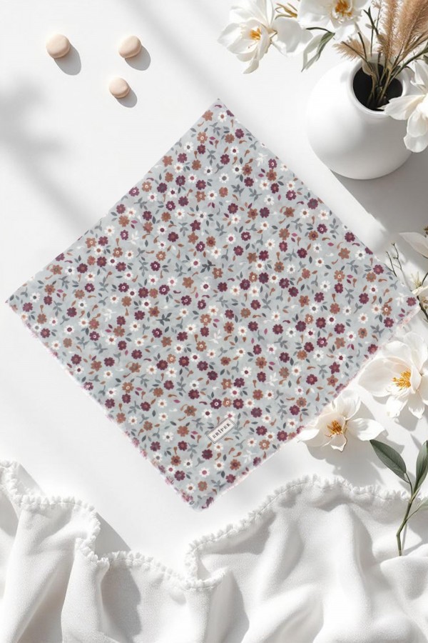 Eripek Desenli Flamlı Eşarp 6502-6