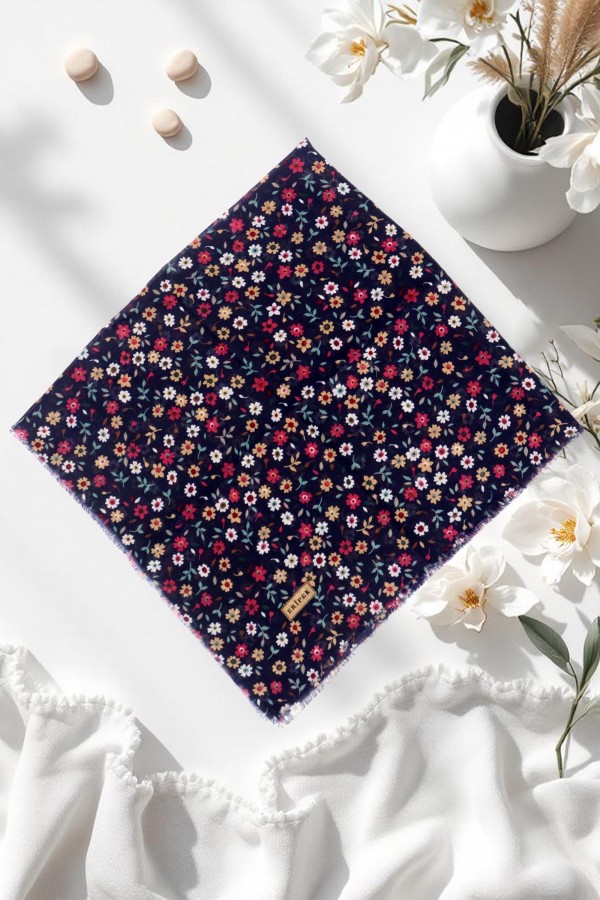 Eripek Desenli Flamlı Eşarp 6502-7