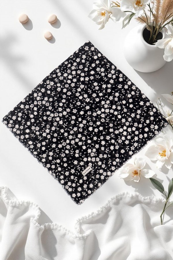 Eripek Desenli Flamlı Eşarp 6502-9