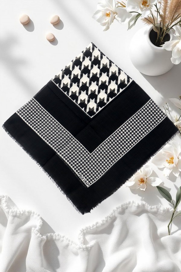 Polocraft Desenli Flamlı Eşarp 6503