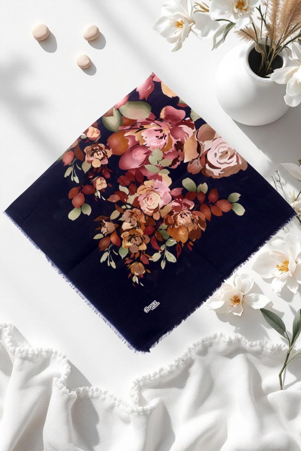 Beyce Desenli Flamlı Eşarp 6504