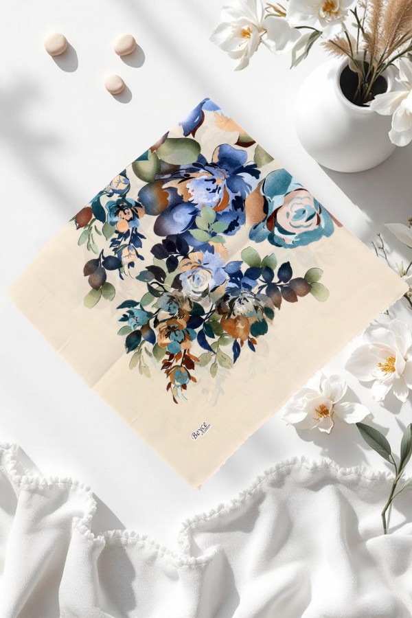 Beyce Desenli Flamlı Eşarp 6504-12