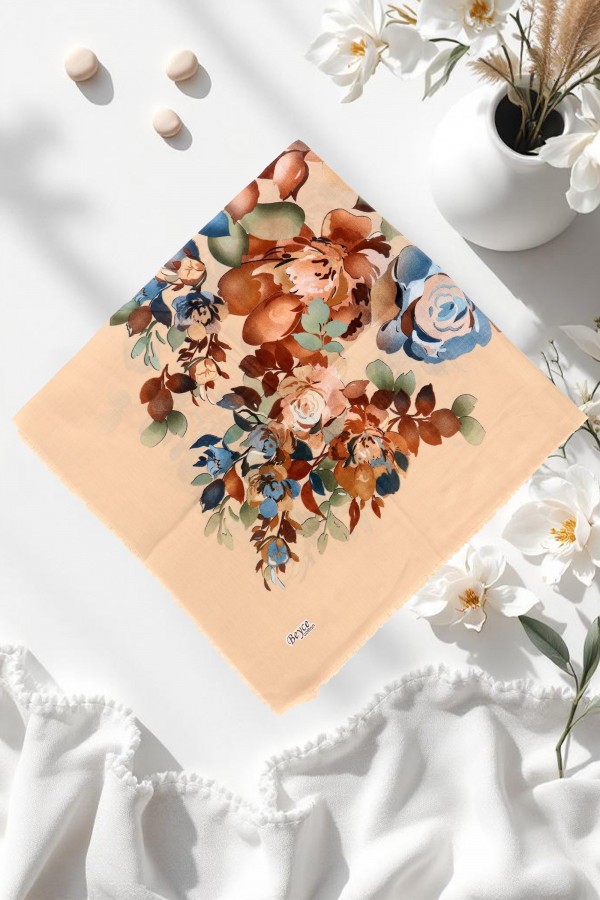 Beyce Desenli Flamlı Eşarp 6504-5