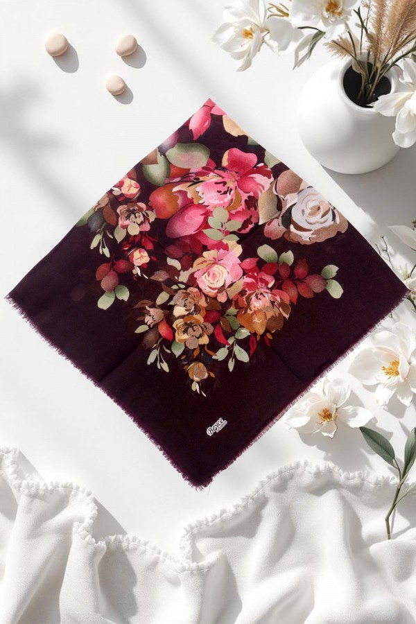 Beyce Desenli Flamlı Eşarp 6504-9