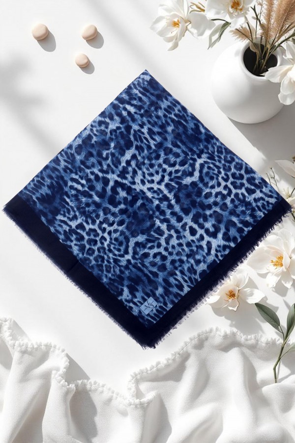 Viessa Leopar Desenli Flamlı Eşarp 6506-10