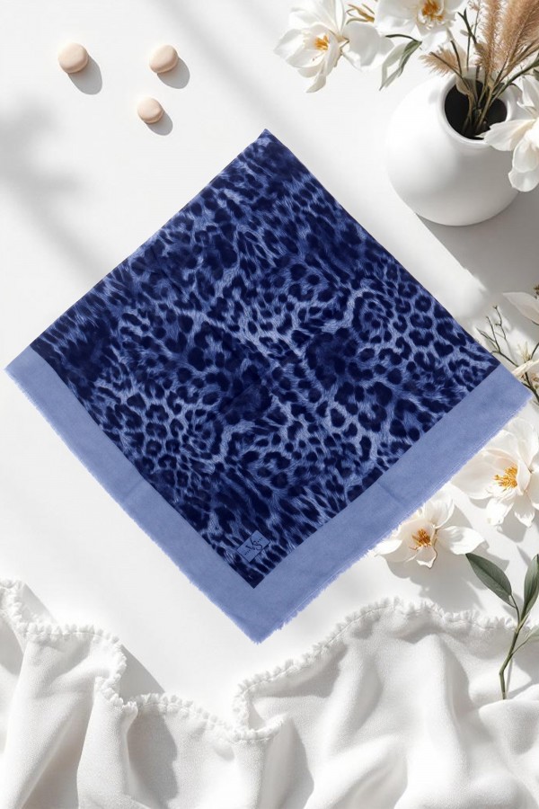 Viessa Leopar Desenli Flamlı Eşarp 6506-9
