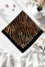 Viessa Zebra Desenli Flamlı Eşarp 6507-1