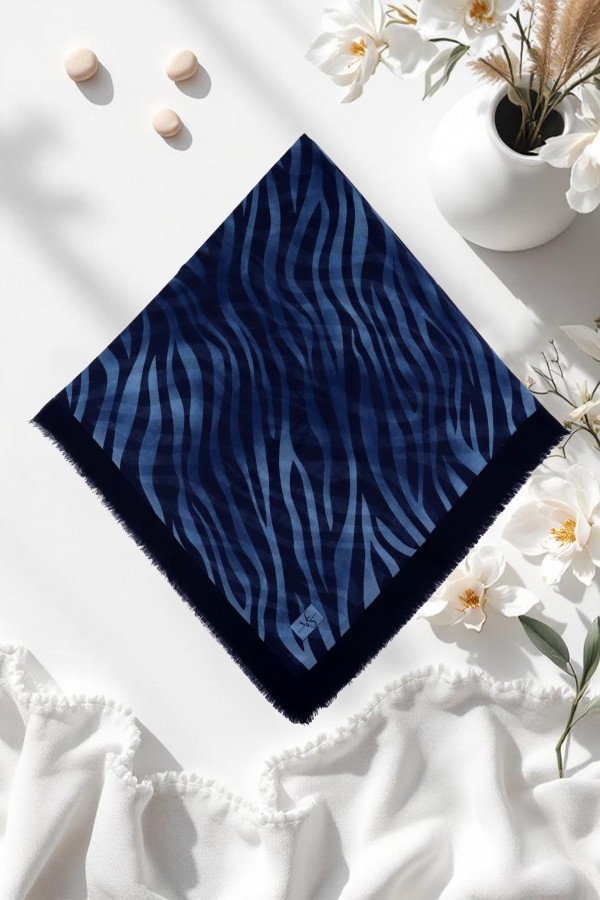 Viessa Zebra Desenli Flamlı Eşarp 6507-15