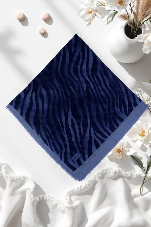 Viessa Zebra Desenli Flamlı Eşarp 6507-8