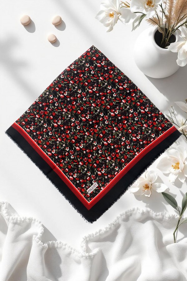 Desenli Flamlı Eşarp  6508-11