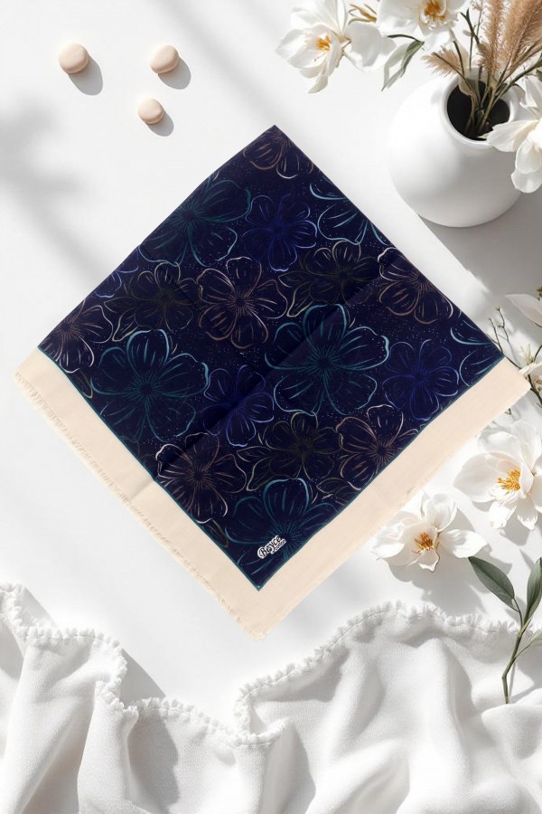 Desenli Flamlı Eşarp  6509-11