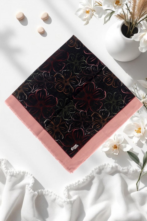 Desenli Flamlı Eşarp  6509-13