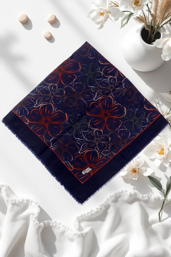 Desenli Flamlı Eşarp  6509-2