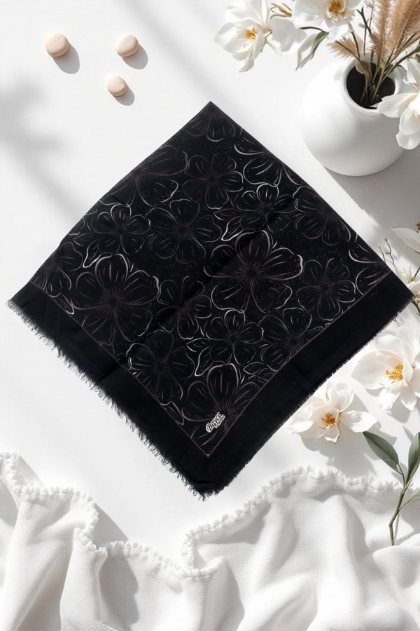 Desenli Flamlı Eşarp  6509-6