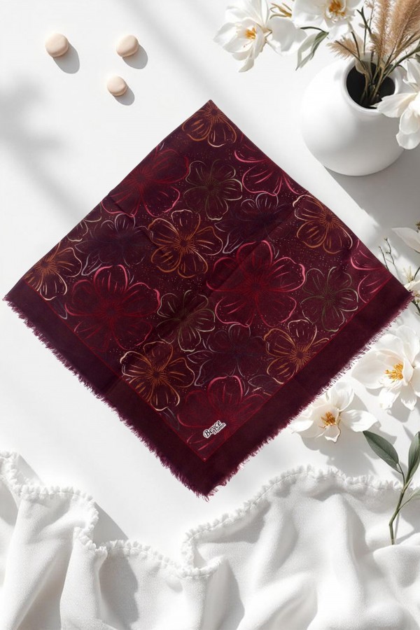 Desenli Flamlı Eşarp  6509-7