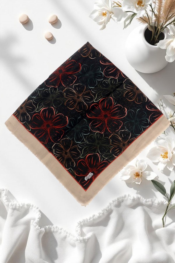 Desenli Flamlı Eşarp  6509-9