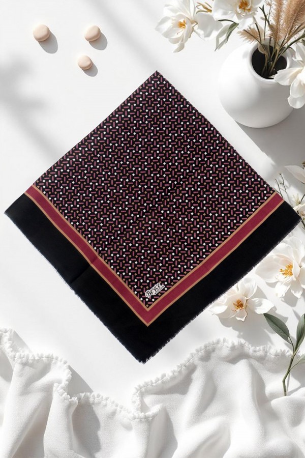 Desenli Flamlı Eşarp  6510-10