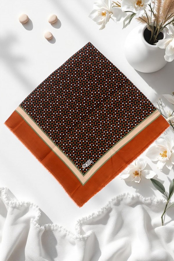 Desenli Flamlı Eşarp  6510-12