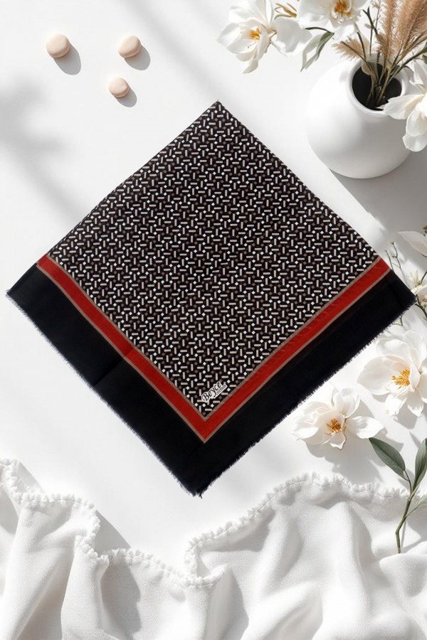 Desenli Flamlı Eşarp  6510-7