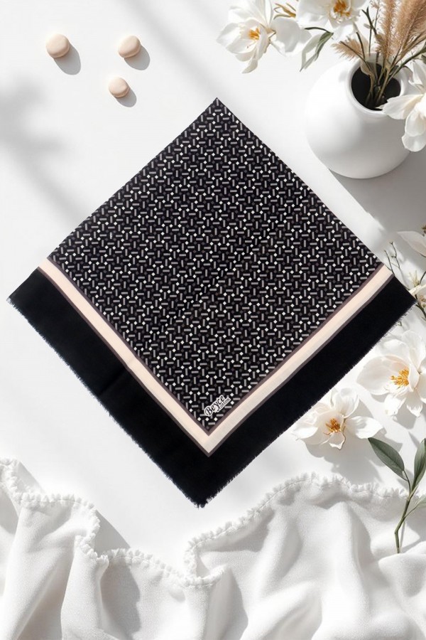 Desenli Flamlı Eşarp  6510-8