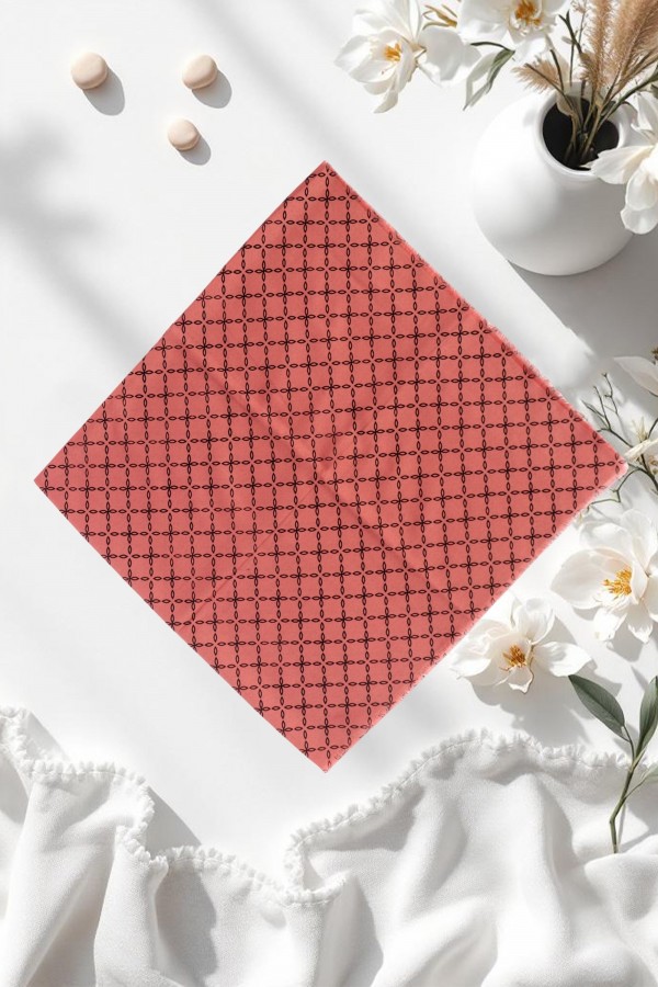 Desenli Flamlı Eşarp 6400-21