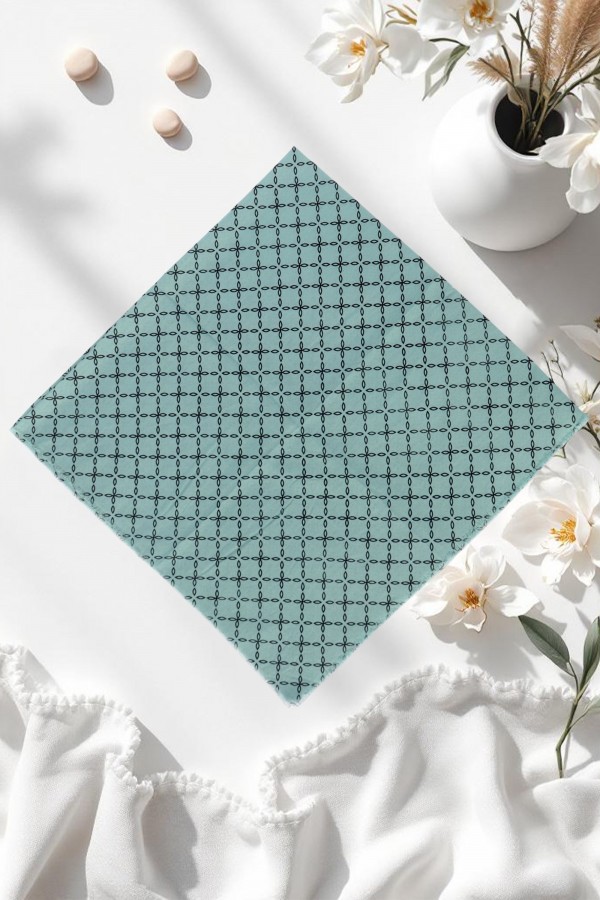 Desenli Flamlı Eşarp 6400-22