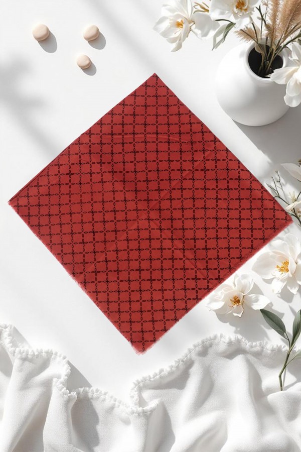 Desenli Flamlı Eşarp 6400-3