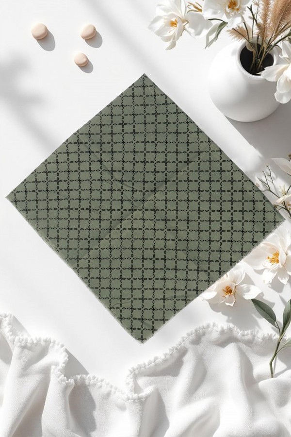 Desenli Flamlı Eşarp 6400-9