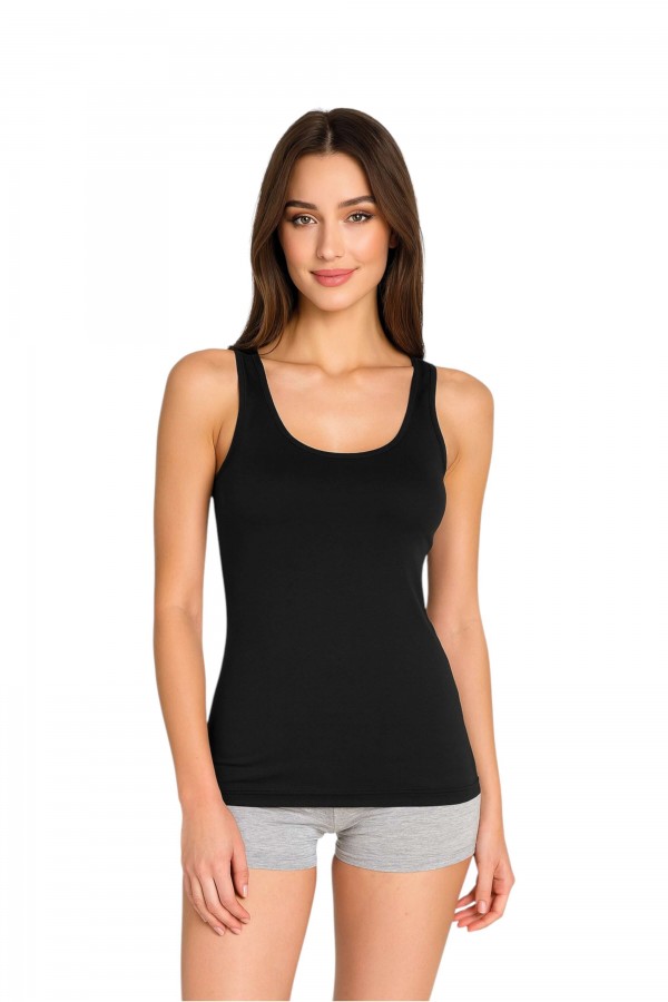 Tutku 0136 Kadın Ribana Renkli Geniş Askılı Atlet 8633-3