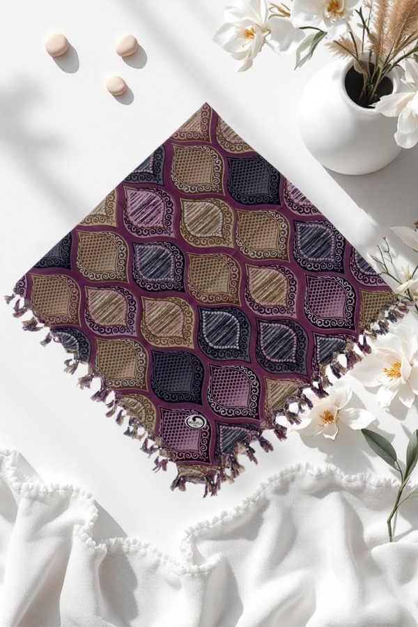 Boncuklu Desenli Yazma 6600-2